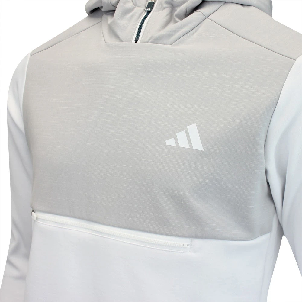 Adidas Golf Pullover - Textured Anorak Hoodie - White AW23 - Image 4