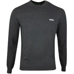 BOSS Golf Jumper - Romar Crew - Black Melange SP23