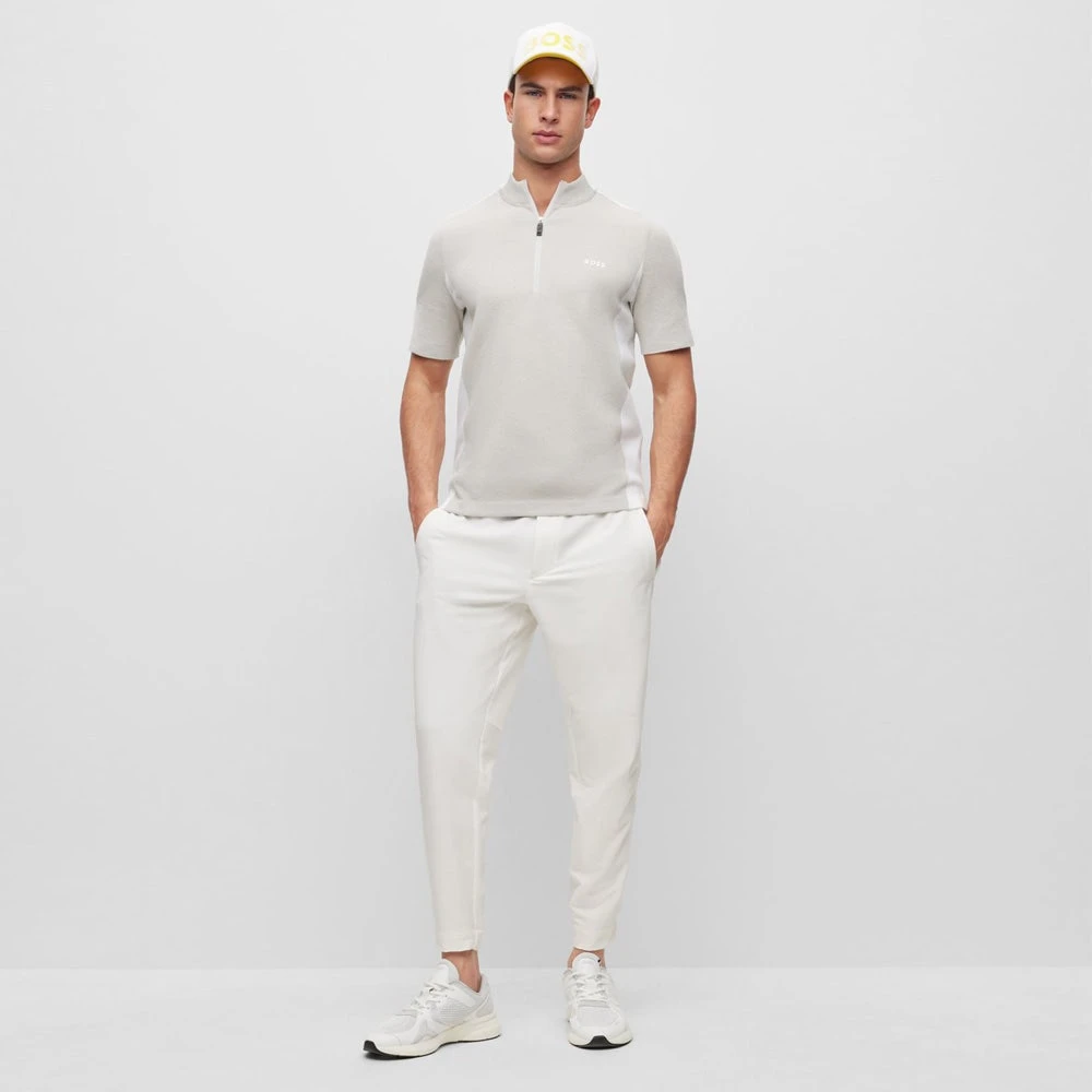 BOSS Golf Jumper - Zinos SS - Light Grey Melange FA23 - Image 9