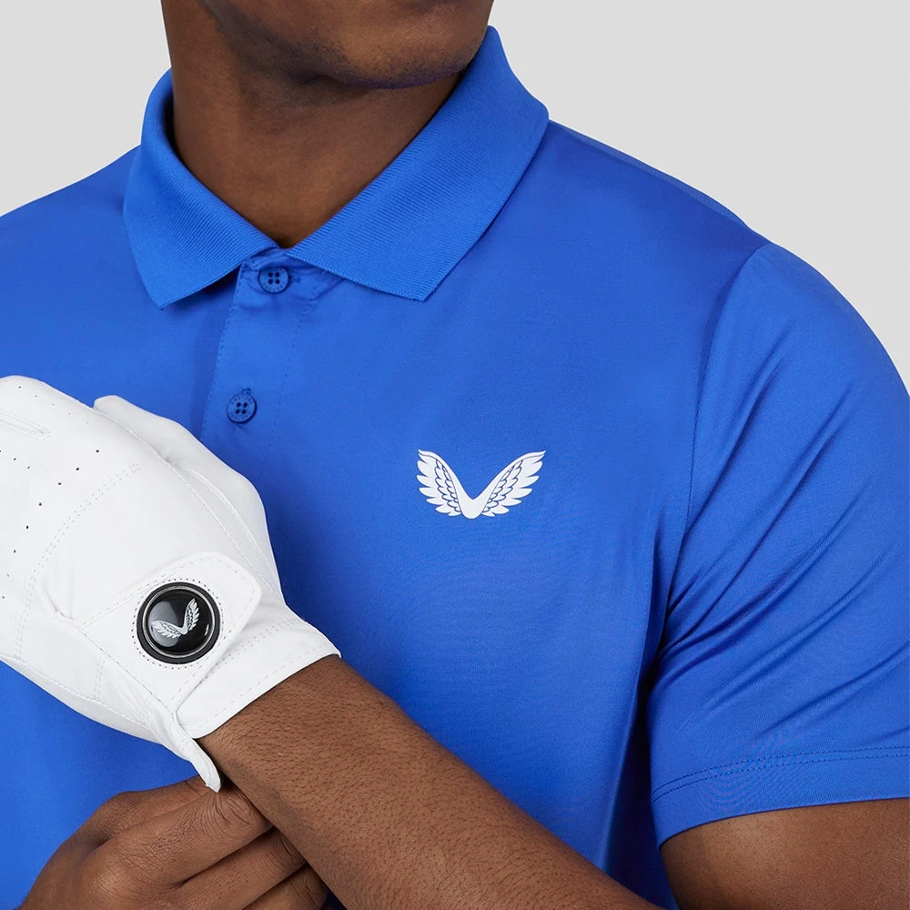 Castore Golf Shirt - Breathable Mesh Polo - Royal Blue SS23 - Image 7