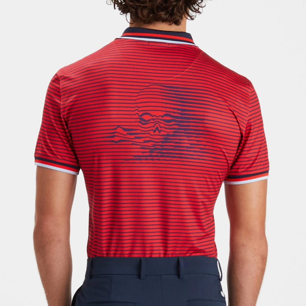 G/FORE Golf Shirt - 3D Skull & Tee's Polo - Poppy Red SP23 - Image 6