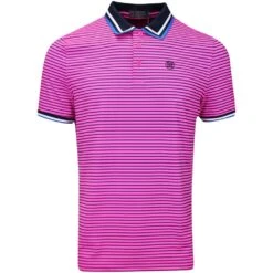 G/FORE Golf Shirt - 3D Skull & Tee's Tech Jersey - Day Glo Pink AW23