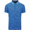 G/FORE Golf Shirt - Distorted Check Tech Pique - Racer Blue AW23