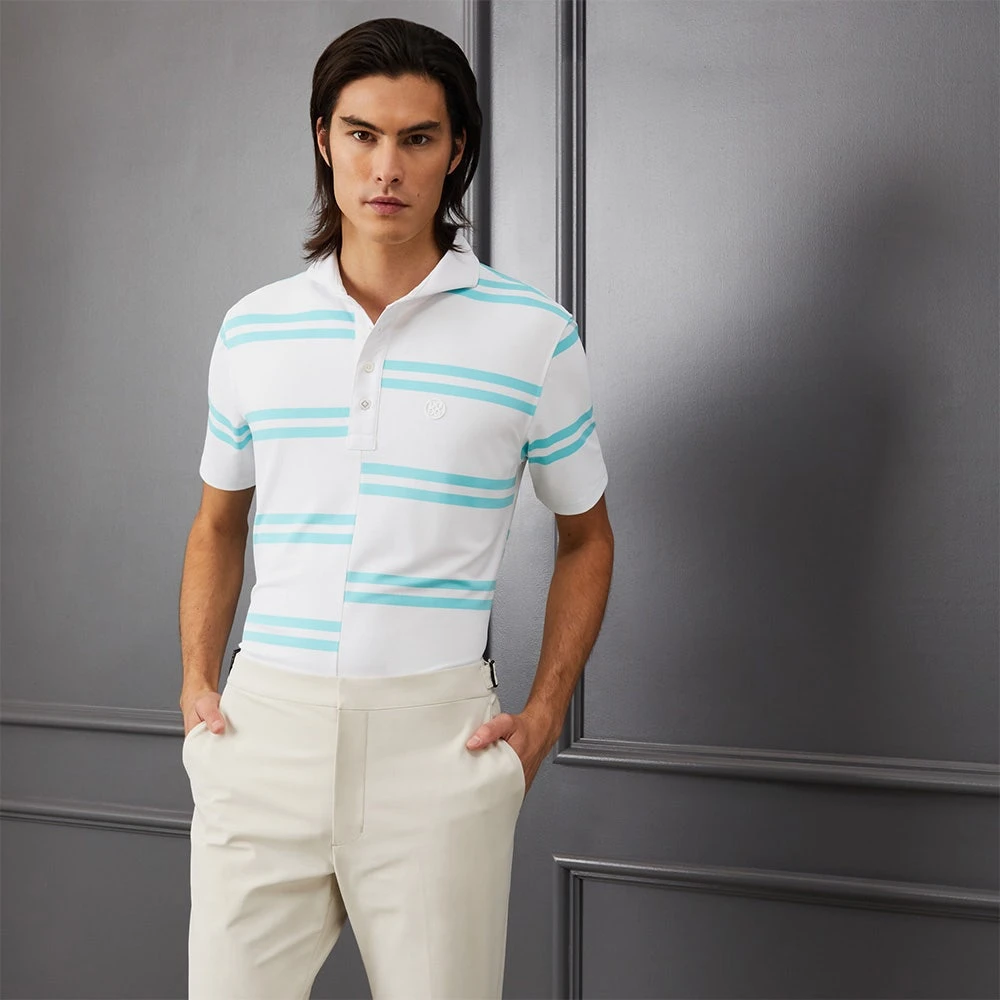 G/FORE Golf Shirt - Offset Stripe Polo - Sardinia SP23 - Image 9