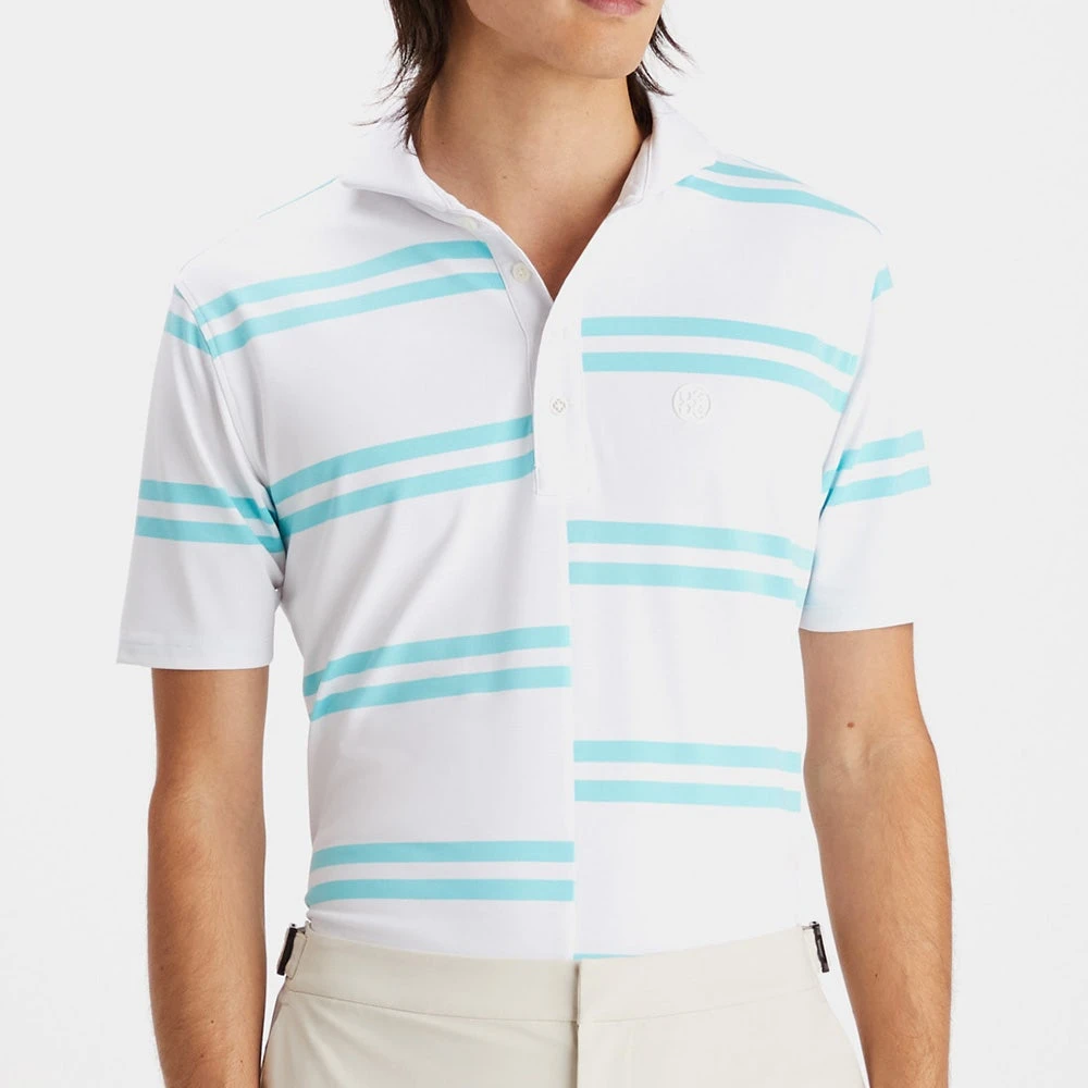 G/FORE Golf Shirt - Offset Stripe Polo - Sardinia SP23 - Image 5