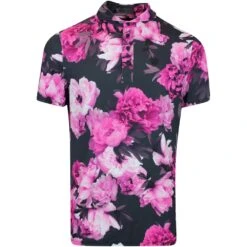 G/FORE Golf Shirt - Photo Floral Tech Jersey - Onyx AW23