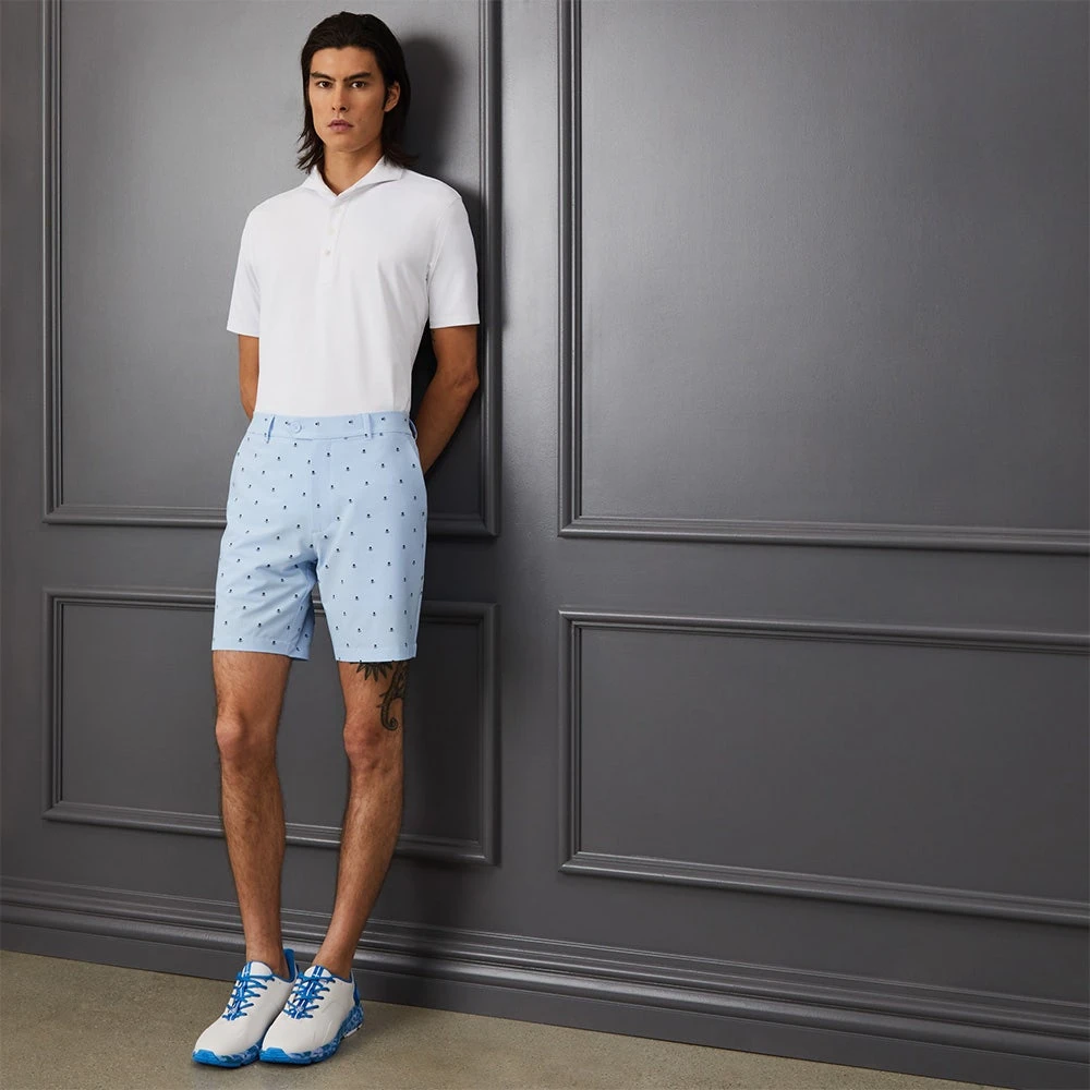 G/FORE Golf Shorts - Maverick 8" Hybrid - Sky Blue Skulls SP23 - Image 9