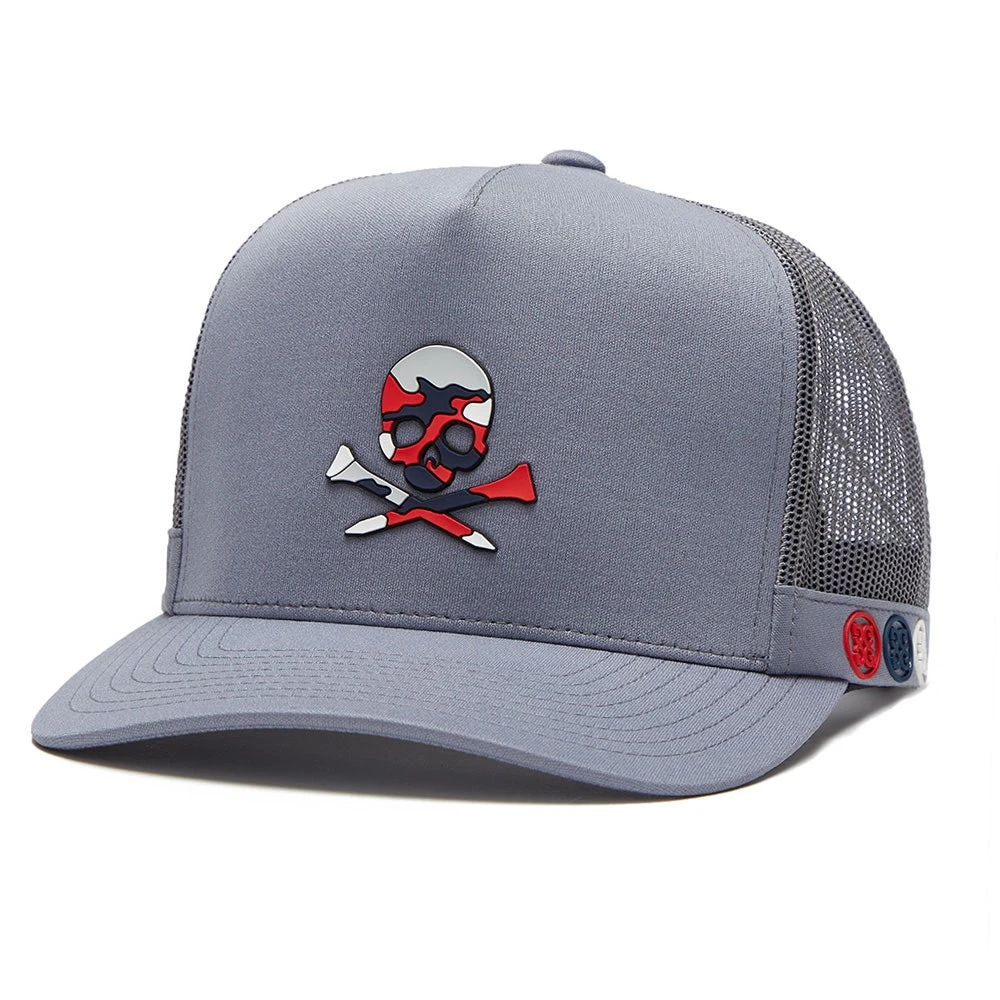 G/FORE Golf Cap - Camo Skull & T'S Trucker - Monument AW23 - Image 3