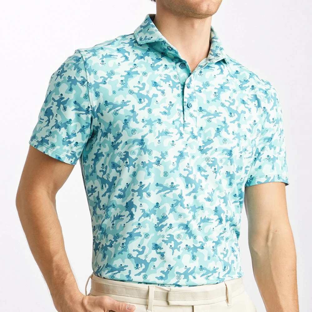 G/FORE Golf Shirt - Mapped Icon Camo Tech Jersey - Monsoon AW23 - Image 6