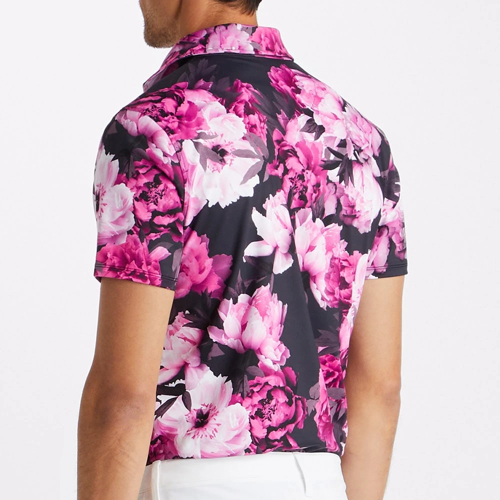 G/FORE Golf Shirt - Photo Floral Tech Jersey - Onyx AW23 - Image 6