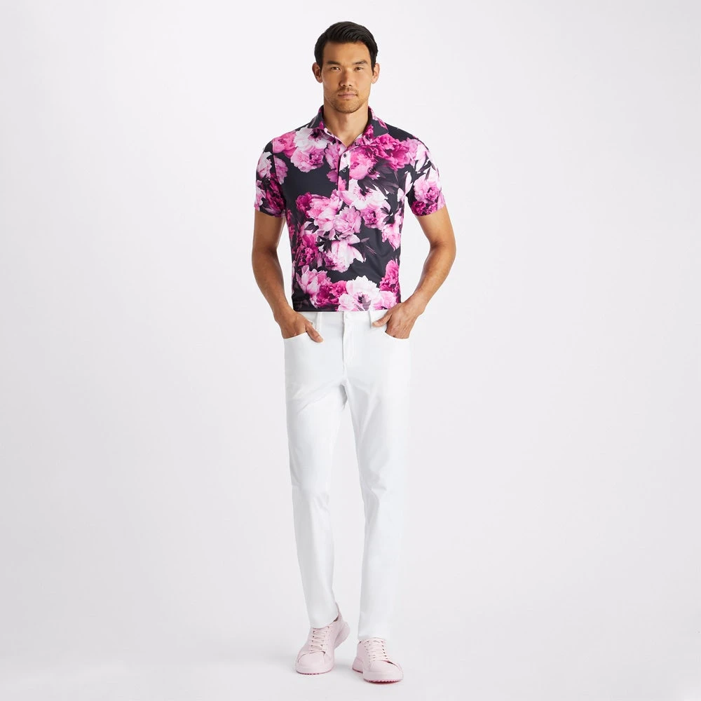 G/FORE Golf Shirt - Photo Floral Tech Jersey - Onyx AW23 - Image 7