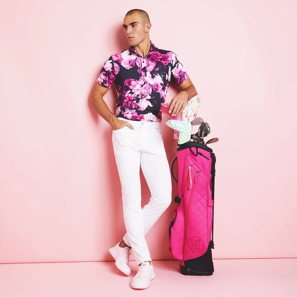 G/FORE Golf Shirt - Photo Floral Tech Jersey - Onyx AW23 - Image 8