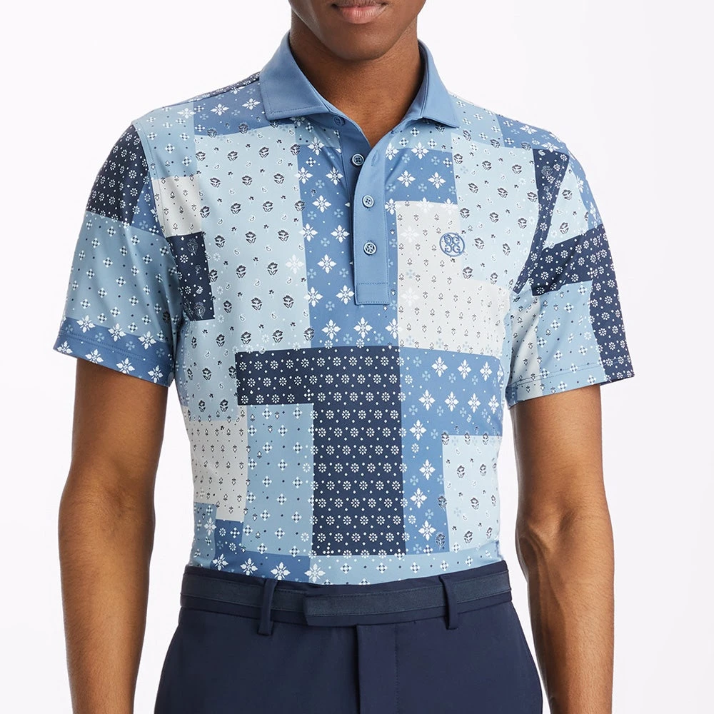 G/FORE Golf Shirt - Boro Patch Tech Pique - Slate AW23 - Image 6