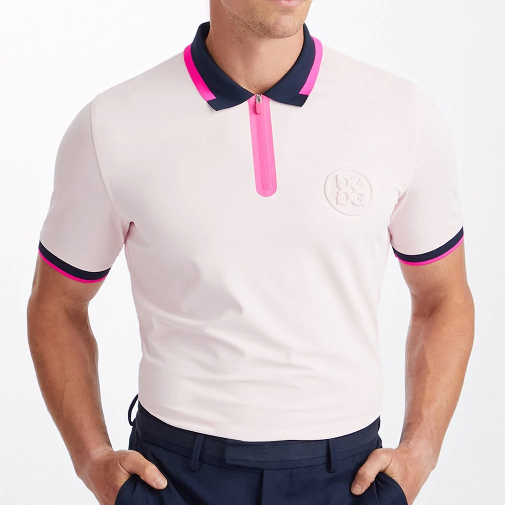 G/FORE Golf Shirt - Embossed Logo QZ Tech Pique - Cameo AW23 - Image 6