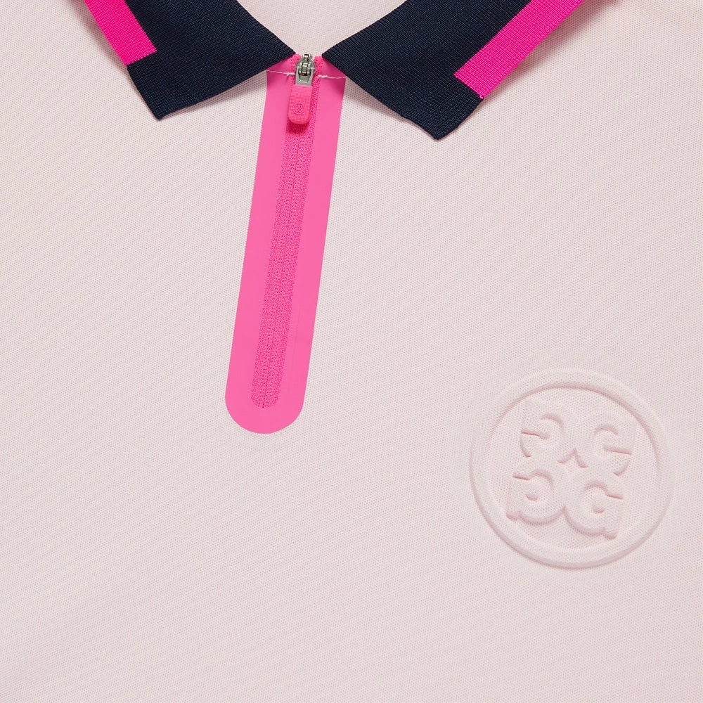 G/FORE Golf Shirt - Embossed Logo QZ Tech Pique - Cameo AW23 - Image 5