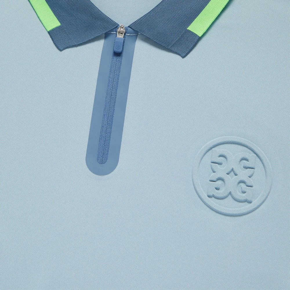 G/FORE Golf Shirt - Embossed Logo QZ Tech Pique - Drizzle AW23 - Image 5
