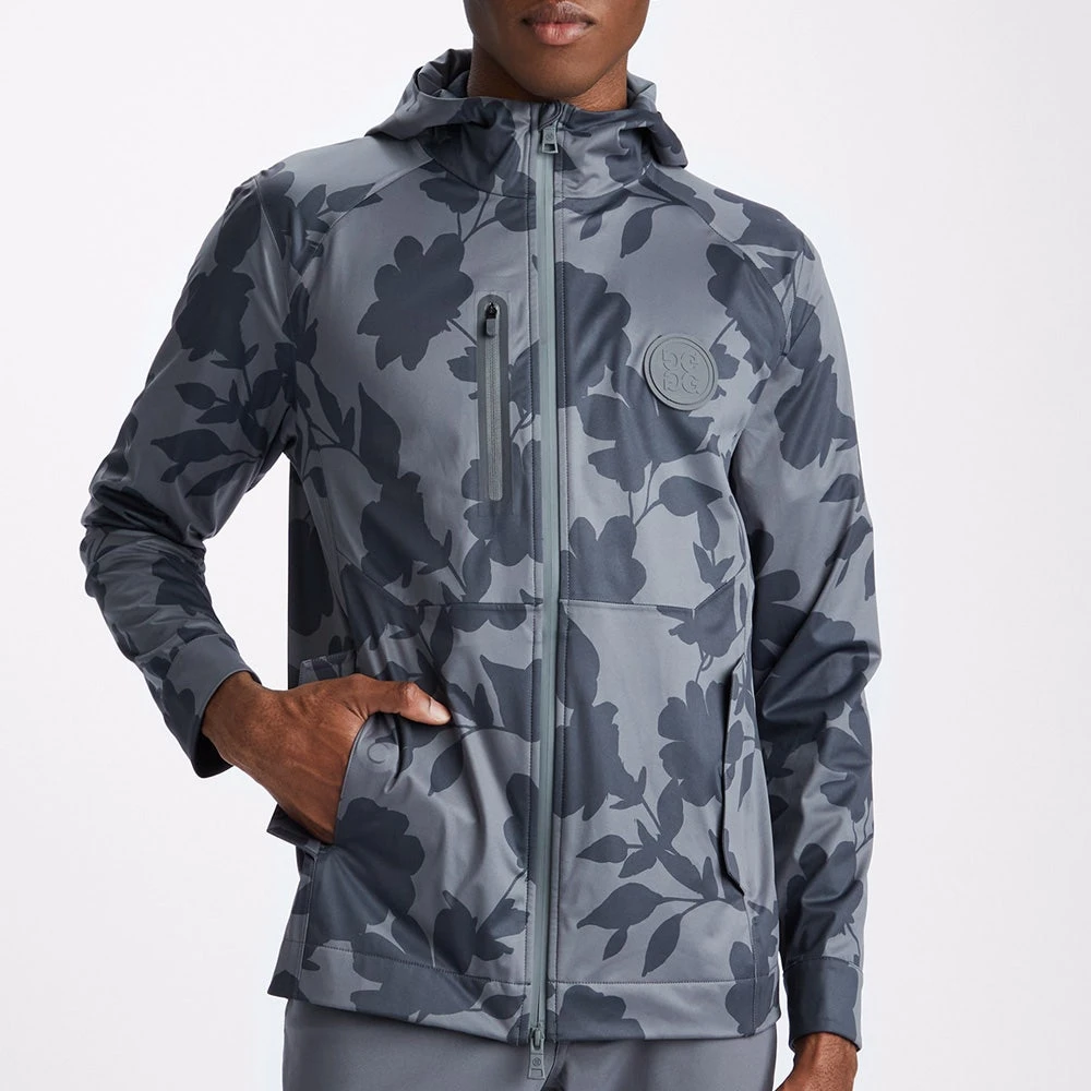 G/FORE Golf Jacket - Repeller Soft Shell Hoodie - Charcoal Floral AW23 - Image 5