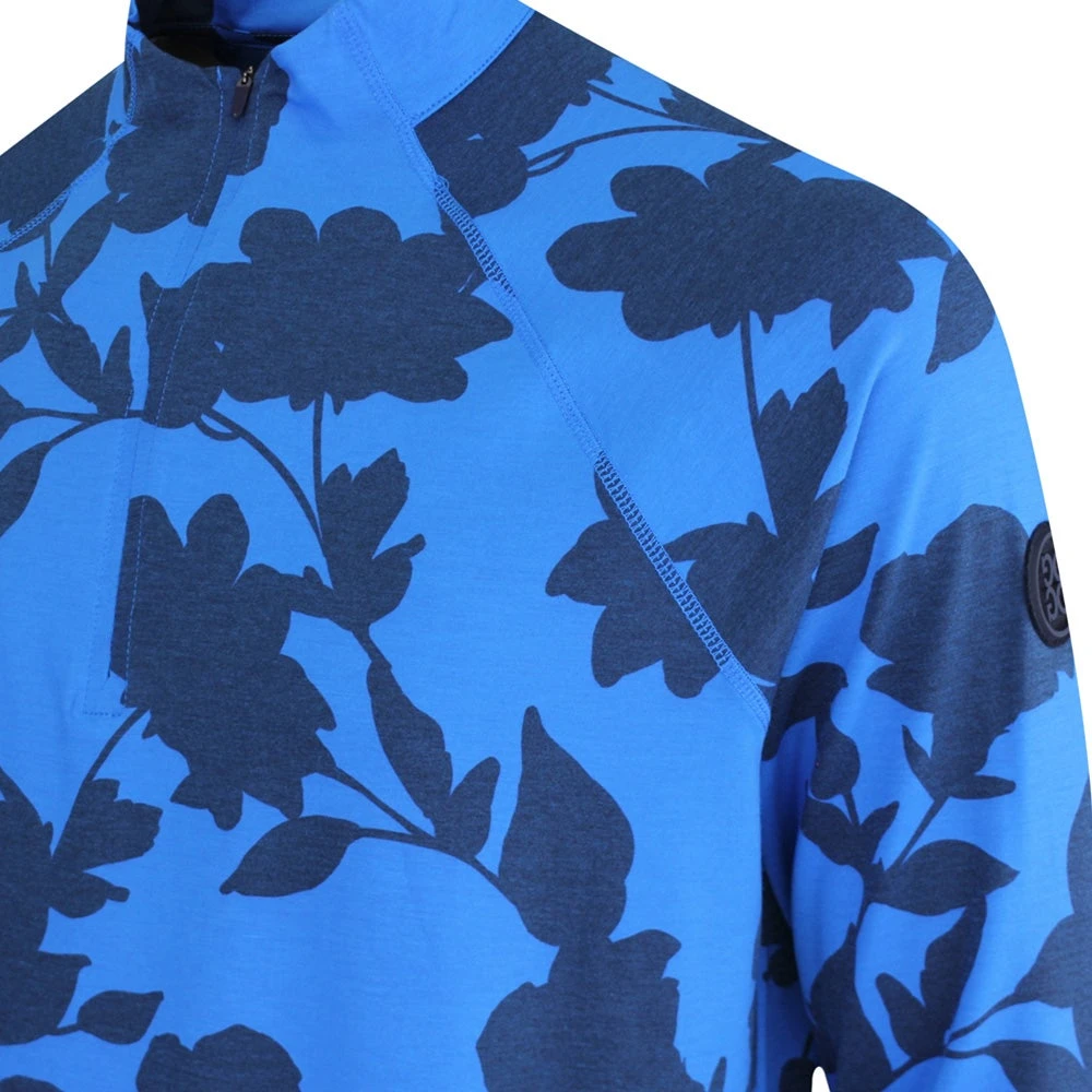 G/FORE Golf Pullover - Tonal Floral Luxe Mid - Racer Blue AW23 - Image 4
