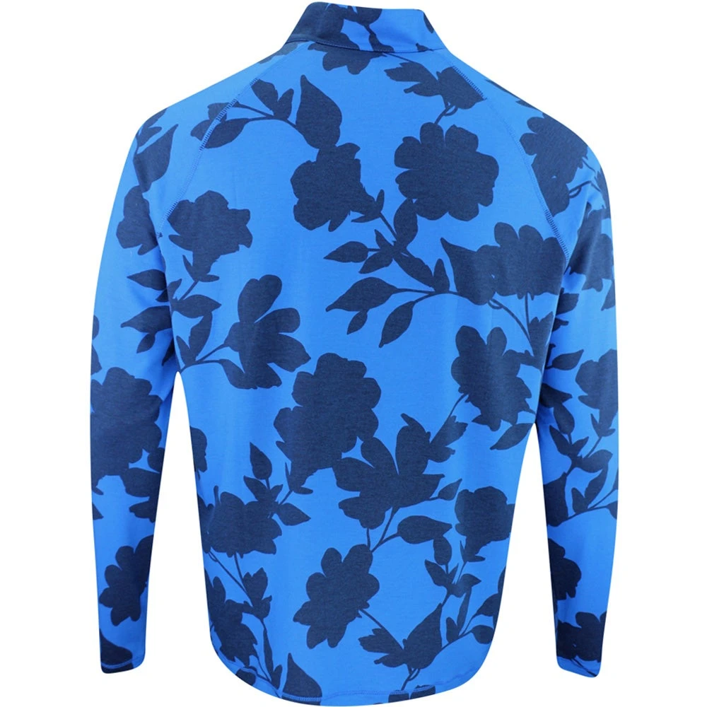 G/FORE Golf Pullover - Tonal Floral Luxe Mid - Racer Blue AW23 - Image 3