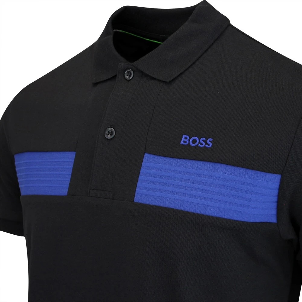BOSS Golf Shirt - Paule 2 Slim - Black FA23 - Image 3