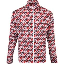 J.Lindeberg Golf Jacket - Ash Light Packable Print - MB Cherry AW23