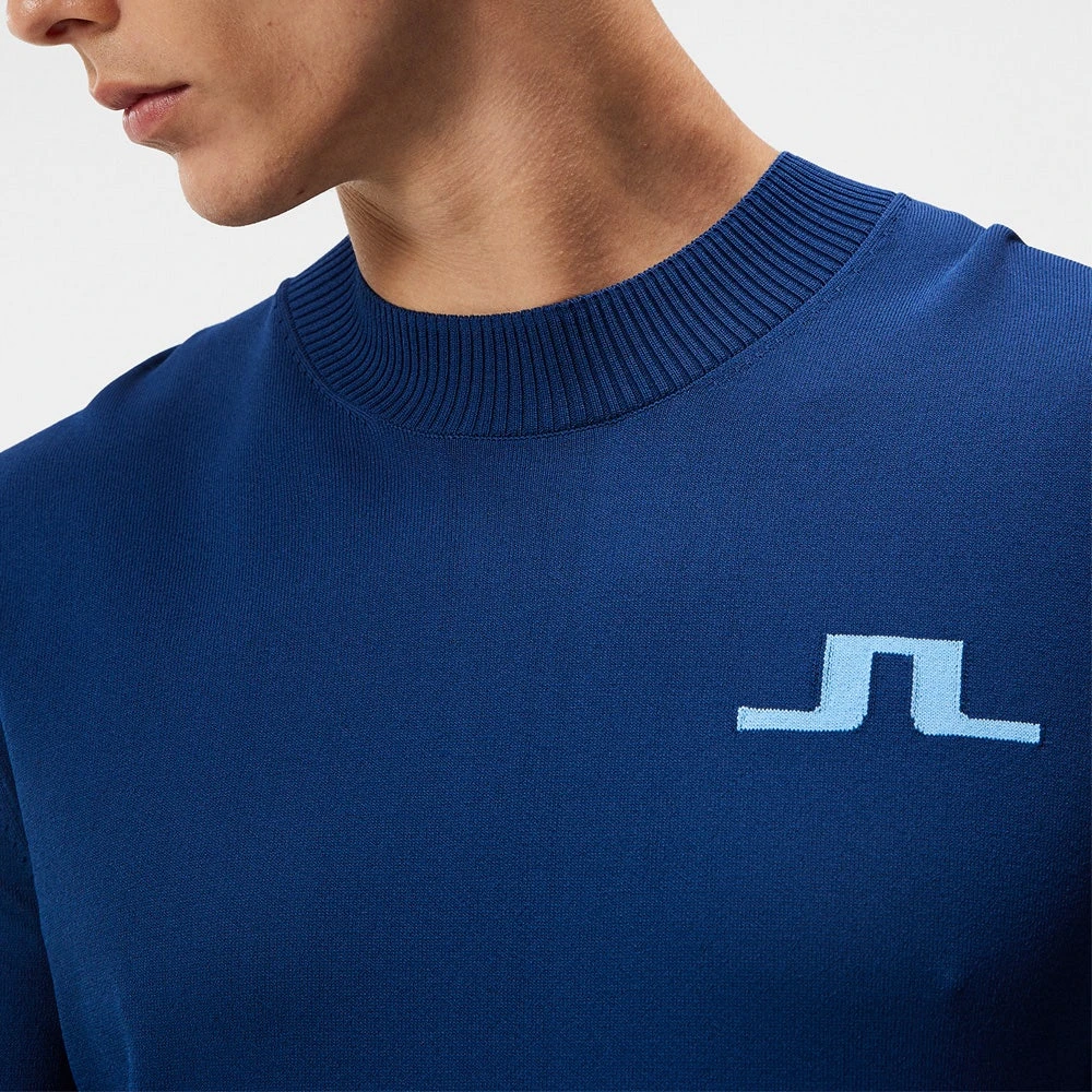 J.Lindeberg Golf Jumper - Gus Knitted Sweater - Estate Blue AW23 - Image 7