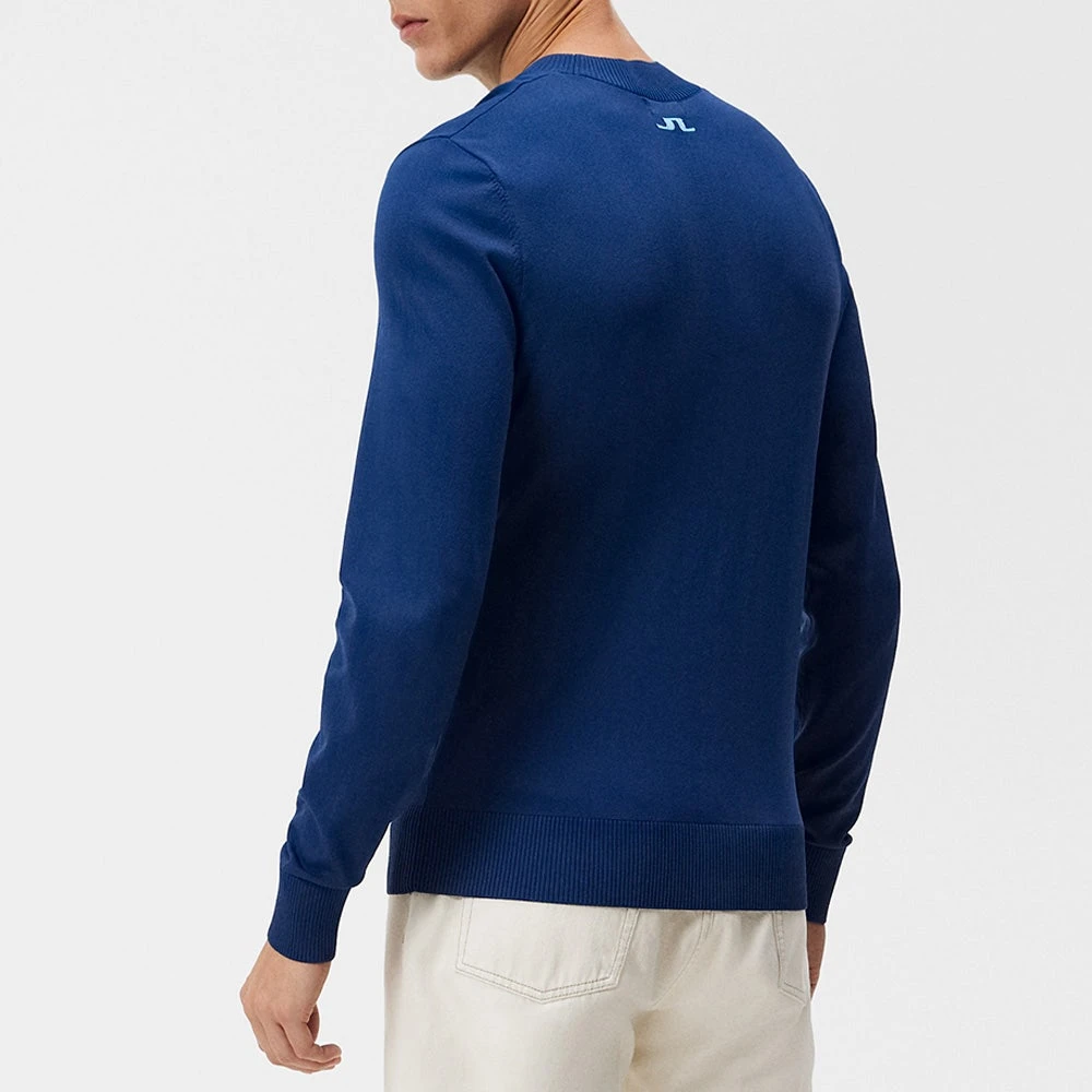 J.Lindeberg Golf Jumper - Gus Knitted Sweater - Estate Blue AW23 - Image 6