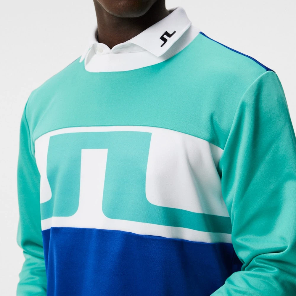 J.Lindeberg Golf Jumper - Jones Crew Neck - Bright Aqua HS23 - Image 7