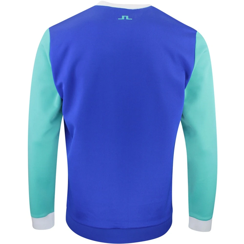J.Lindeberg Golf Jumper - Jones Crew Neck - Bright Aqua HS23 - Image 3