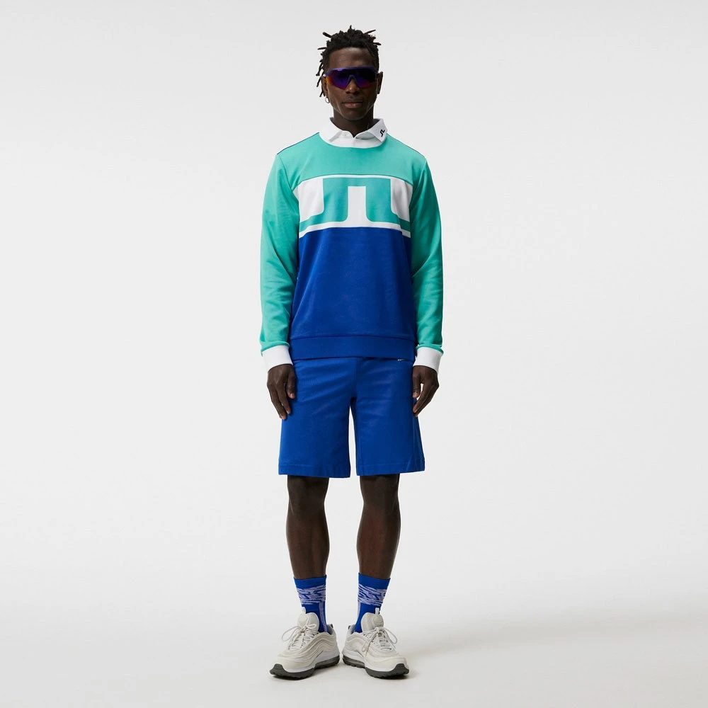 J.Lindeberg Golf Jumper - Jones Crew Neck - Bright Aqua HS23 - Image 9
