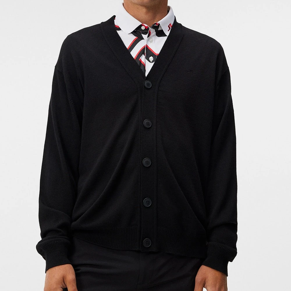 J.Lindeberg Golf Jumper - Lucas Knitted Cardigan - Black AW23 - Image 5