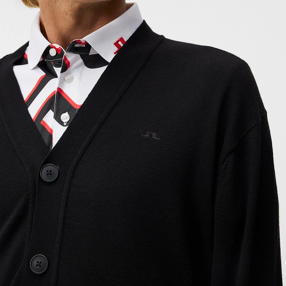 J.Lindeberg Golf Jumper - Lucas Knitted Cardigan - Black AW23 - Image 7