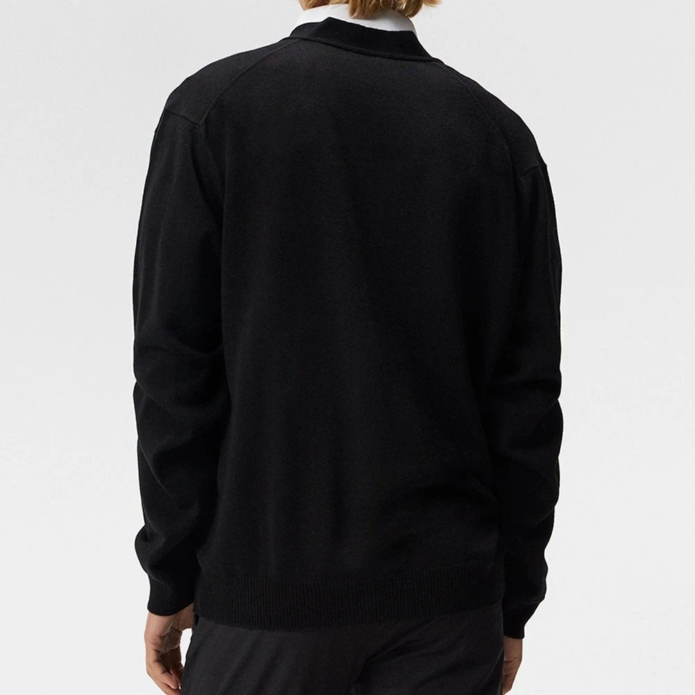 J.Lindeberg Golf Jumper - Lucas Knitted Cardigan - Black AW23 - Image 6