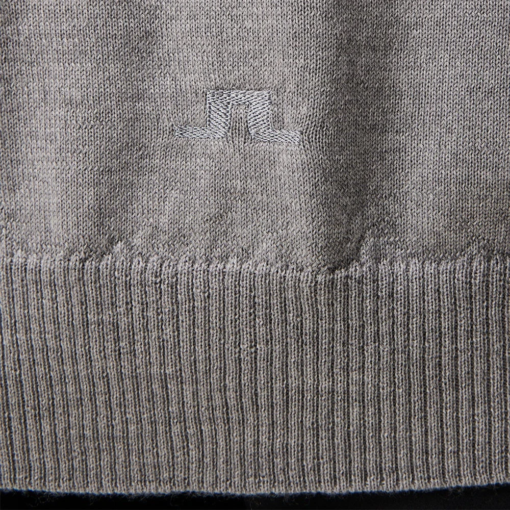 J.Lindeberg Golf Jumper - Lucas Knitted Cardigan - Grey Mel. AW23 - Image 9