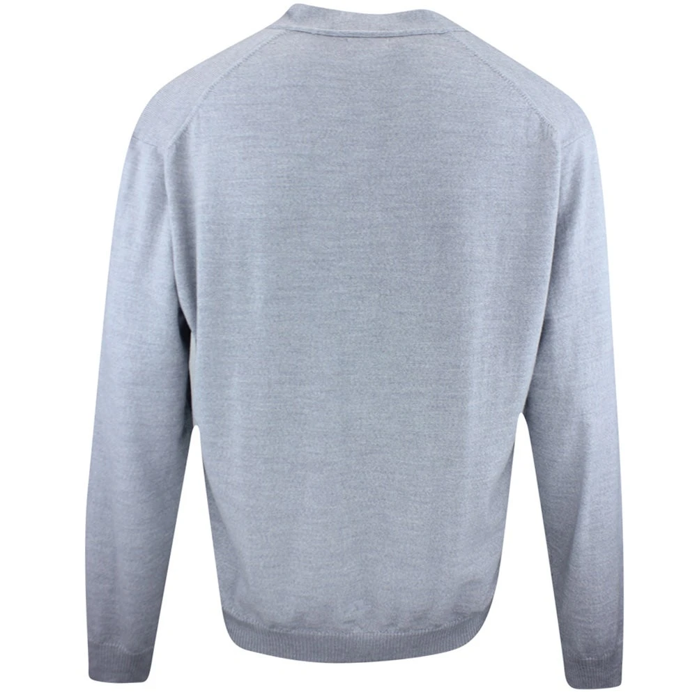 J.Lindeberg Golf Jumper - Lucas Knitted Cardigan - Grey Mel. AW23 - Image 3