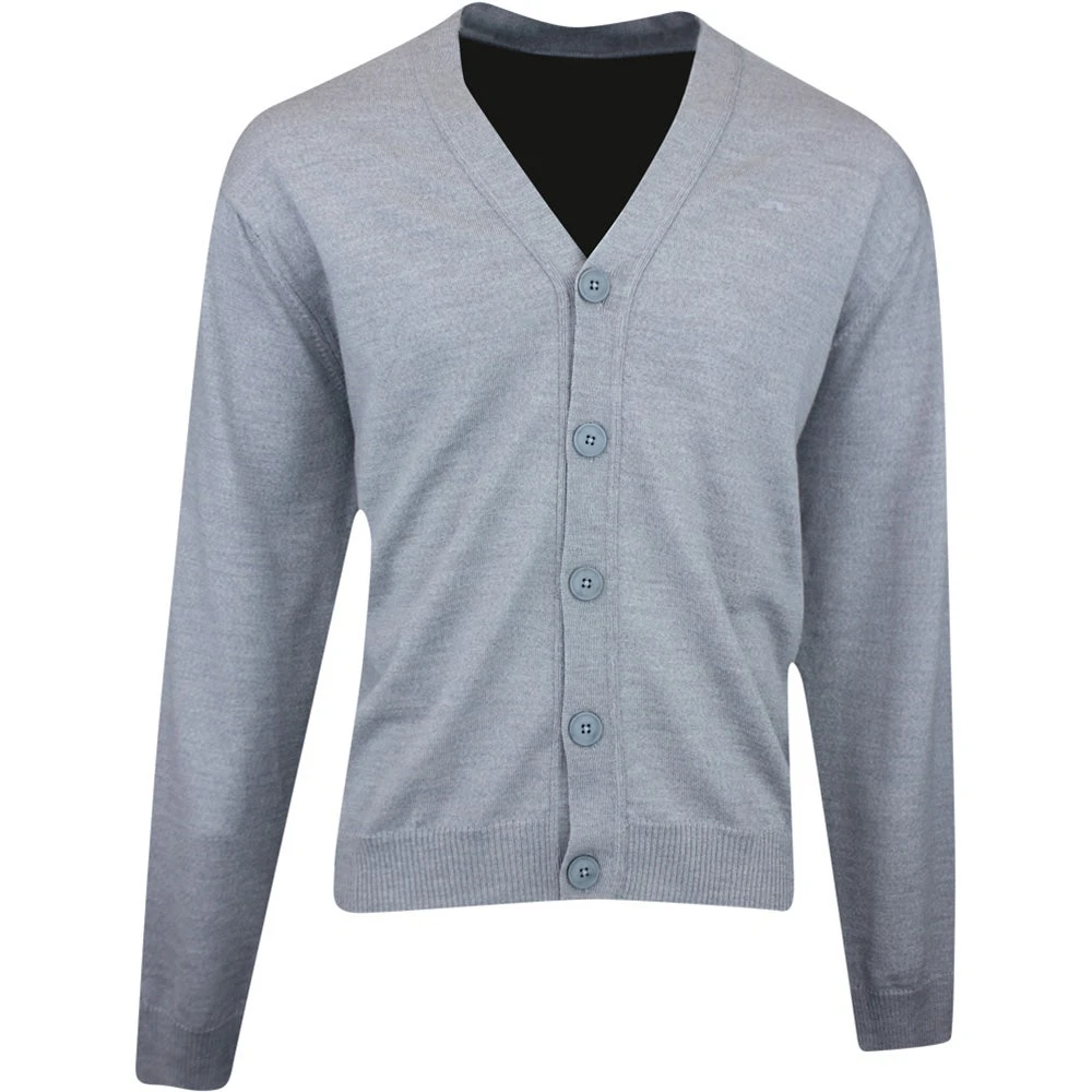 J.Lindeberg Golf Jumper - Lucas Knitted Cardigan - Grey Mel. AW23