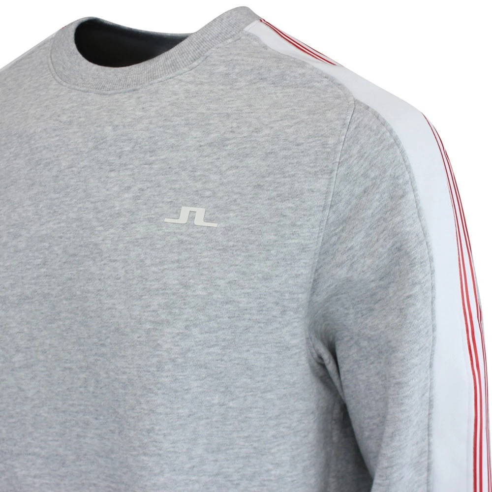 J.Lindeberg Golf Jumper - Sneaky Crew Neck - Light Grey Mel. AW23 - Image 4
