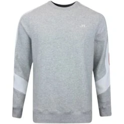 J.Lindeberg Golf Jumper - Sneaky Crew Neck - Light Grey Mel. AW23