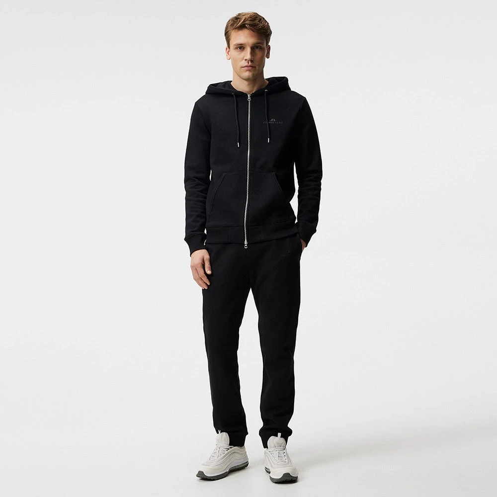 J.Lindeberg Golf Hoodie - Alpha Fleece FZ - Black SS23 - Image 9