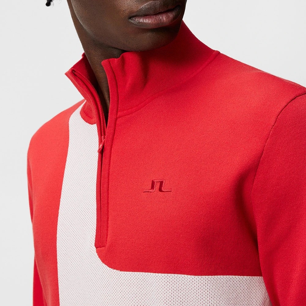 J.Lindeberg Golf Pullover - Davis Knitted QZ - White SS23 - Image 6