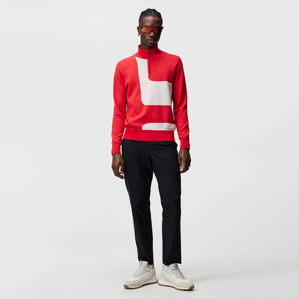 J.Lindeberg Golf Pullover - Davis Knitted QZ - White SS23 - Image 7