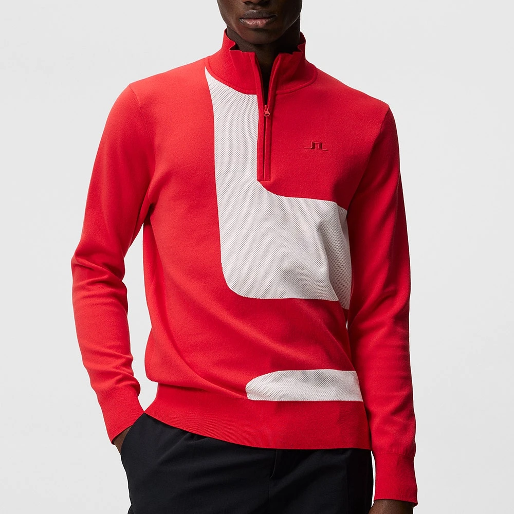 J.Lindeberg Golf Pullover - Davis Knitted QZ - White SS23 - Image 5
