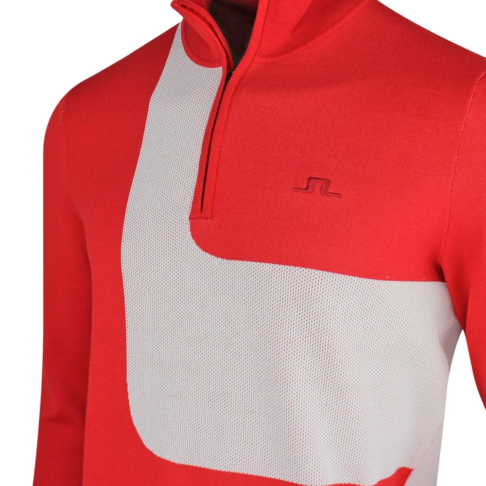 J.Lindeberg Golf Pullover - Davis Knitted QZ - White SS23 - Image 4