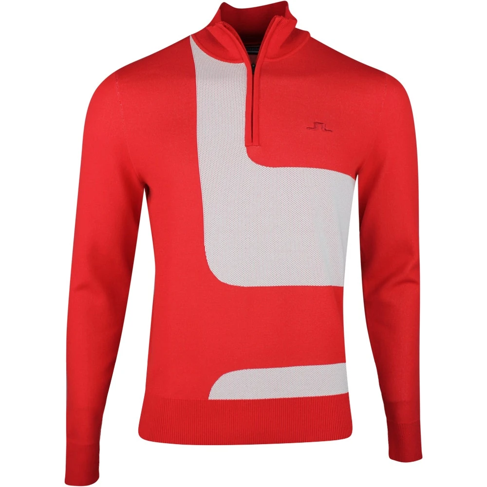 J.Lindeberg Golf Pullover - Davis Knitted QZ - White SS23