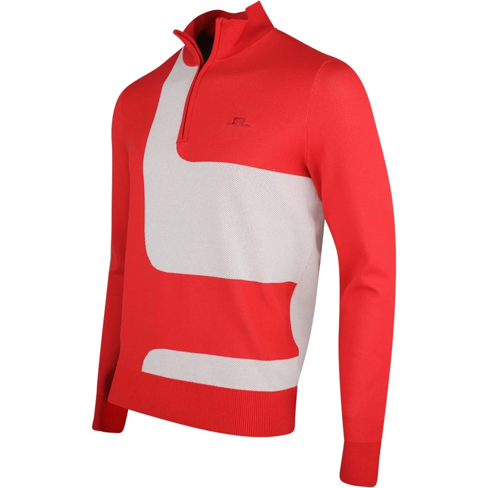 J.Lindeberg Golf Pullover - Davis Knitted QZ - White SS23 - Image 2