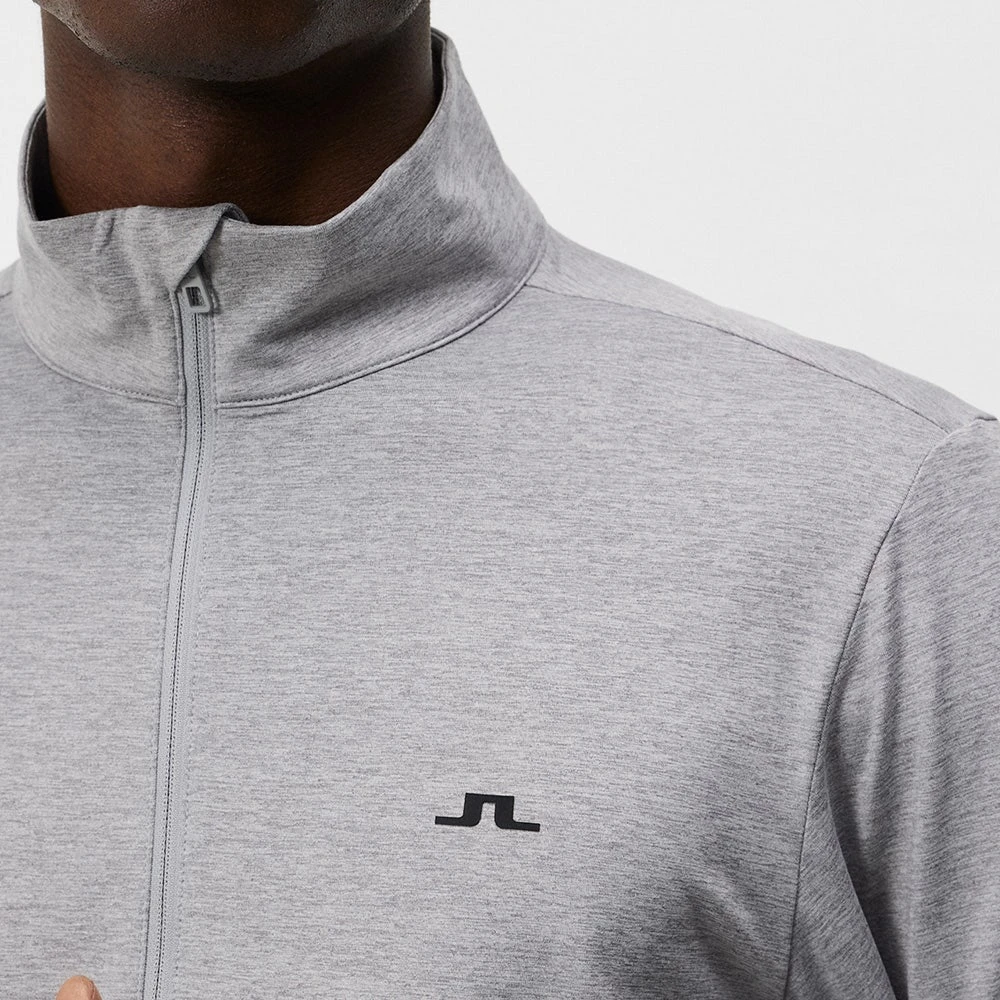 J.Lindeberg Golf Pullover - Luke HZ Mid - Grey Mel. AW23 - Image 8