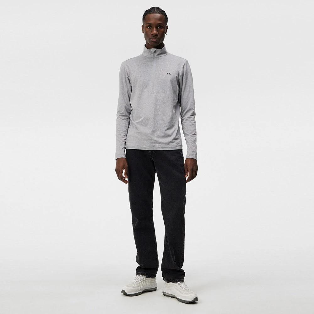 J.Lindeberg Golf Pullover - Luke HZ Mid - Grey Mel. AW23 - Image 9