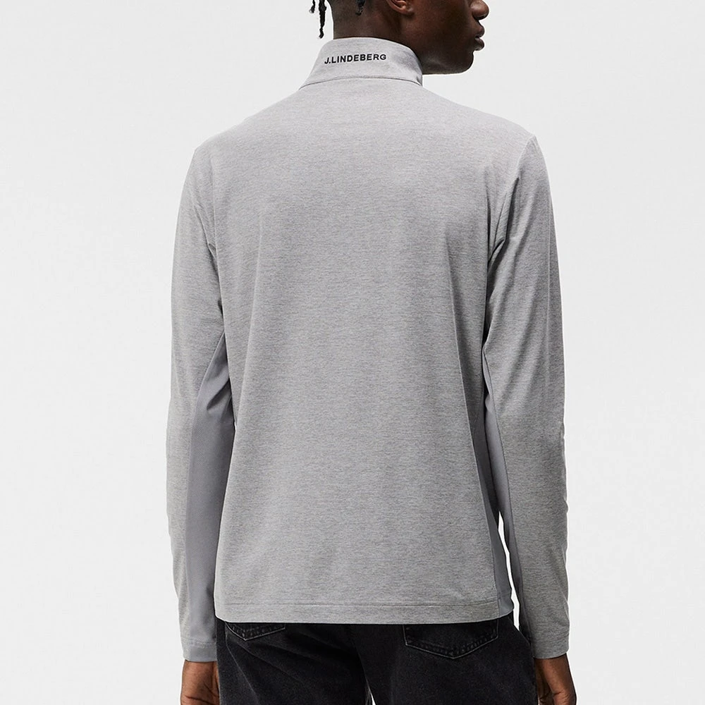 J.Lindeberg Golf Pullover - Luke HZ Mid - Grey Mel. AW23 - Image 6