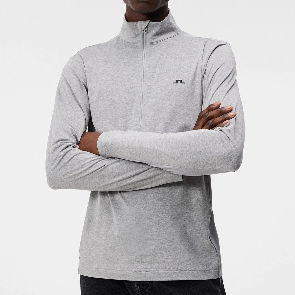 J.Lindeberg Golf Pullover - Luke HZ Mid - Grey Mel. AW23 - Image 5