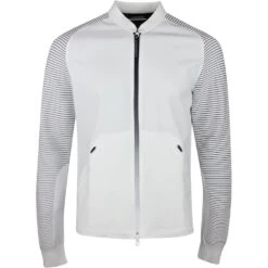 J.Lindeberg Golf Mid Layer - Rolf Hybrid Knit FZ - White SS23
